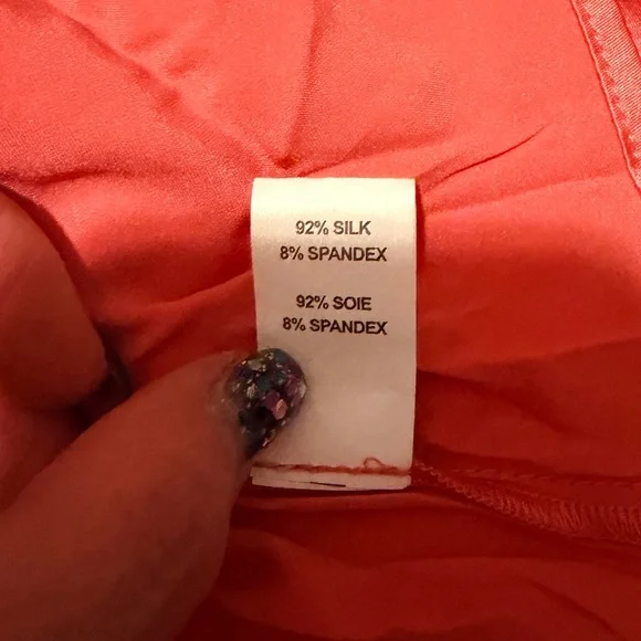 Ramy Brook Victoria Radiant Coral Silk button down Blouse medium - Picture 4 of 4